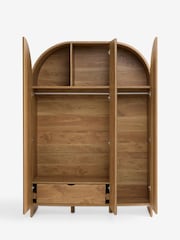 Mid Natural Arches Mango Wood Effect Triple Wardrobe - Image 9 of 10