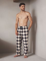 Navy/ Neutral Cosy Check Jersey Pyjama Bottoms 2 Pack - Image 3 of 11