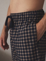 Navy/ Neutral Cosy Check Jersey Pyjama Bottoms 2 Pack - Image 5 of 11