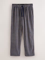 Navy/ Neutral Cosy Check Jersey Pyjama Bottoms 2 Pack - Image 7 of 11