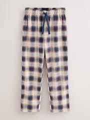 Navy/ Neutral Cosy Check Jersey Pyjama Bottoms 2 Pack - Image 8 of 11