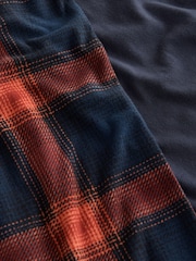 Navy Blue Cosy Check Long Sleeve Jersey Pyjamas Set - Image 10 of 11