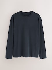 Navy Blue Cosy Check Long Sleeve Jersey Pyjamas Set - Image 8 of 11