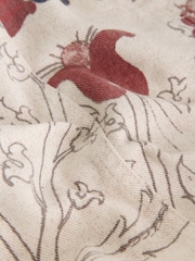 Ecru Floral Print National Trust X Next Cotton Cargo Barrel Leg Trousers - Image 8 of 9