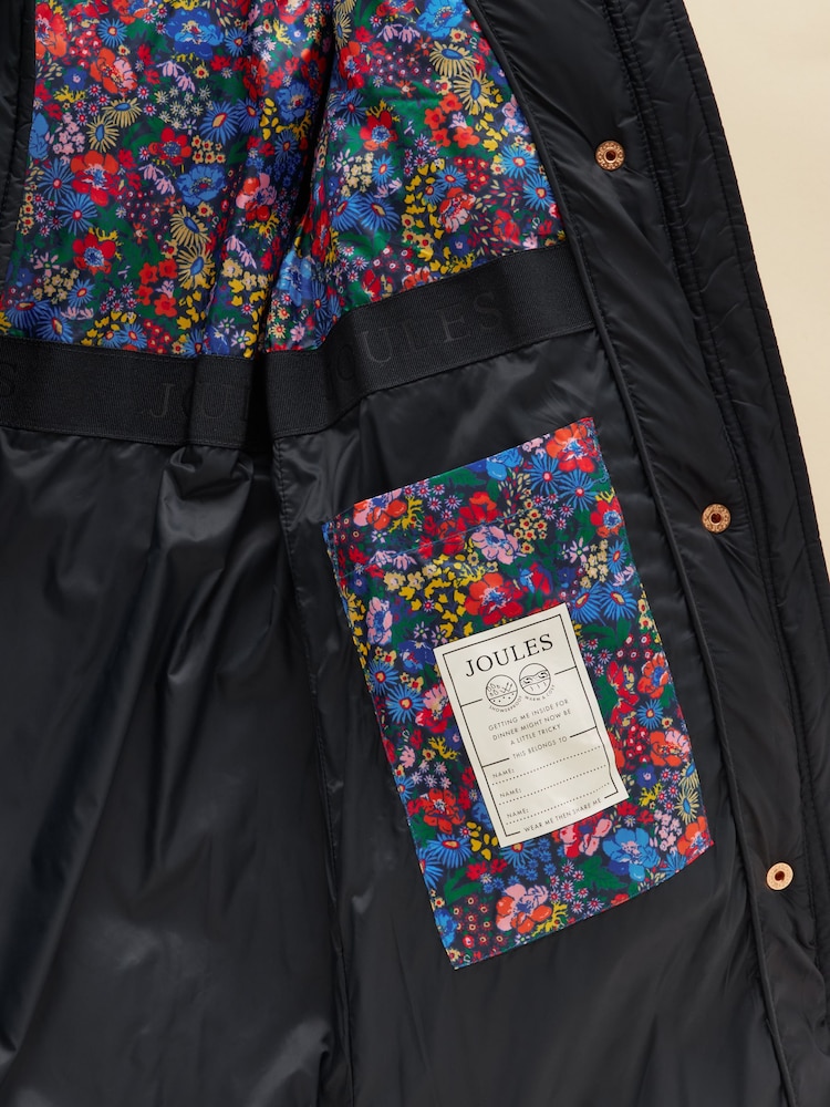Joules Girls' Navy Blue Showerproof Padded Coat - Image 6 of 6 Joules Girls' Navy Blue Showerproof Padded Coat - Image 6 of 6