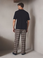 Navy/ Ecru Jersey Short Sleeve Pyjamas Set 2 Pack - Image 2 of 7