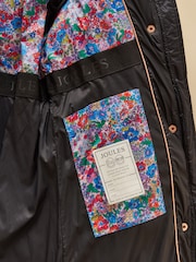 Joules Girls' Black Showerproof Padded Coat - Image 6 of 6
