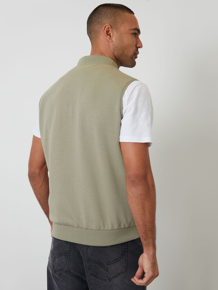 Threadbare Green Quilted Hybrid Gilet - Image 2 of 5