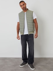 Threadbare Green Quilted Hybrid Gilet - Image 3 of 5