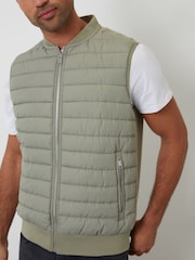 Threadbare Green Quilted Hybrid Gilet - Image 4 of 5