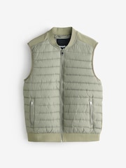 Threadbare Green Quilted Hybrid Gilet - Image 5 of 5