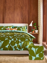 Orla Kiely Aqua Seagrass Blue Bubble Flower 200 Thread Count Duvet Cover and Pillowcase Set - Image 1 of 7