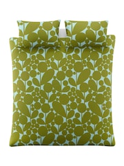 Orla Kiely Aqua Seagrass Blue Bubble Flower 200 Thread Count Duvet Cover and Pillowcase Set - Image 4 of 7