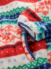 Red/Green Fairisle Half Zip Borg Fleece - Image 6 of 7