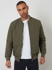 Threadbare Green Padded Bomber Jacket - Image 2 of 7