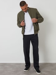 Threadbare Green Padded Bomber Jacket - Image 4 of 7