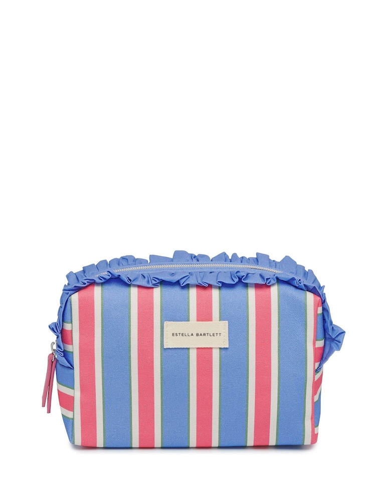 Estella Bartlett Blue Stripe Frill Wash Bag - Image 1 of 4