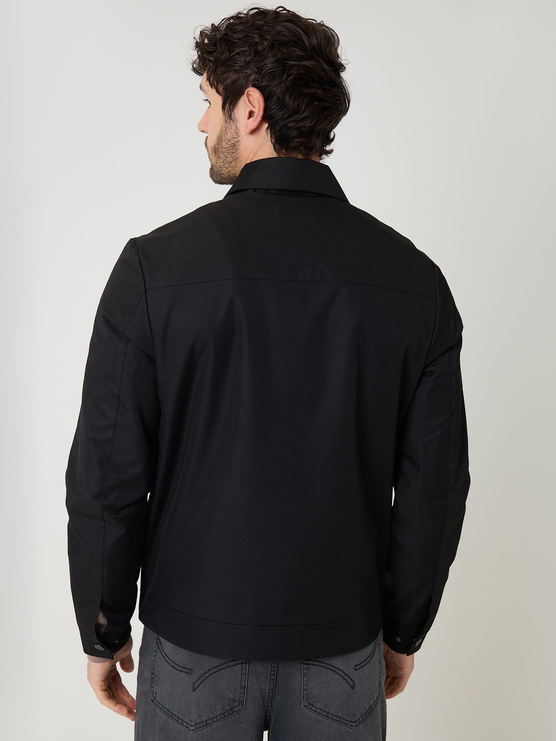 Buy Threadbare Black Showerproof Lightweight Zip Up Jacket With