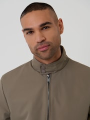 Threadbare Brown Showerproof Zip Up Harrington Jacket - Image 4 of 5