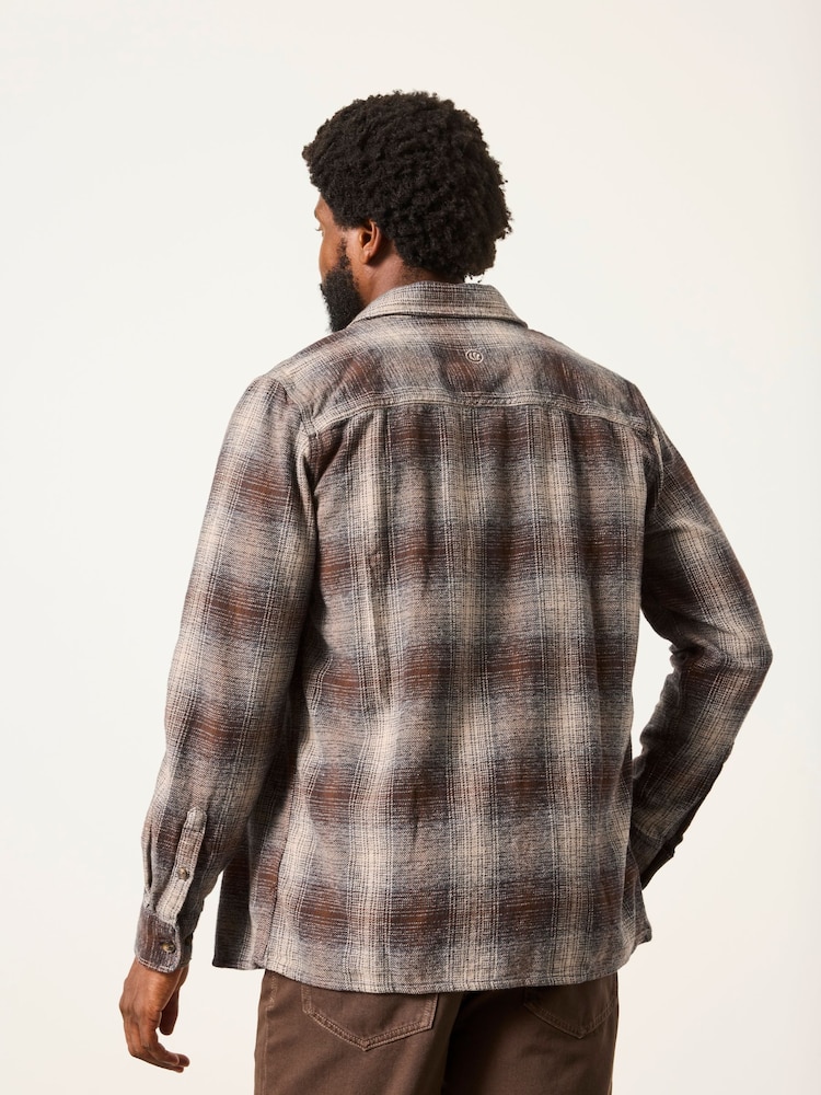 FatFace Brown Long Sleeve Crail Check Shirt - Image 2 of 7