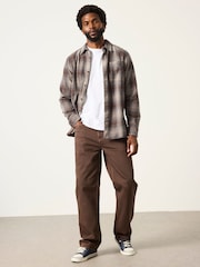 FatFace Brown Long Sleeve Crail Check Shirt - Image 4 of 7