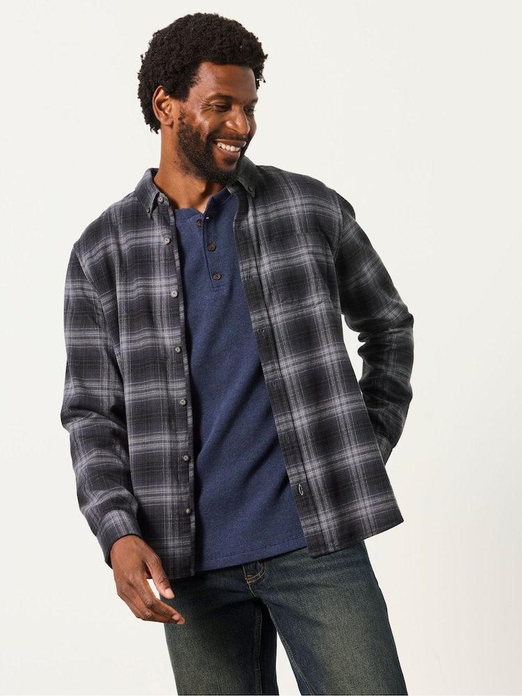 FatFace Black Long Sleeve York Check Shirt - Image 1 of 6 FatFace Black Long Sleeve York Check Shirt - Image 1 of 6