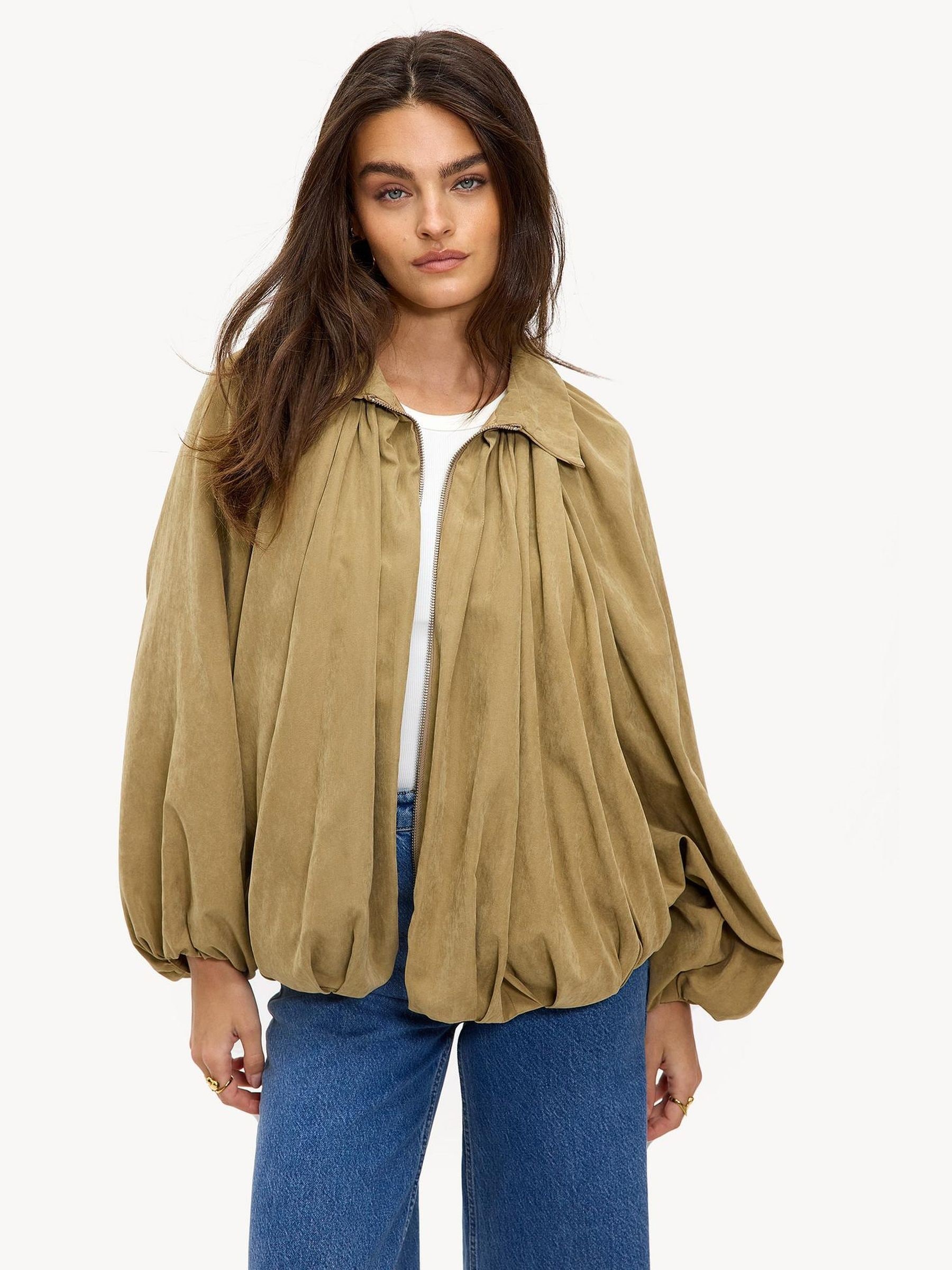 ジャケット・アウター MANOF DOUBLE KNIT BALLOON BLOUSON Buy Lipsy Neutral Wool Look Bubble Hem Bomber Jacket from Next
