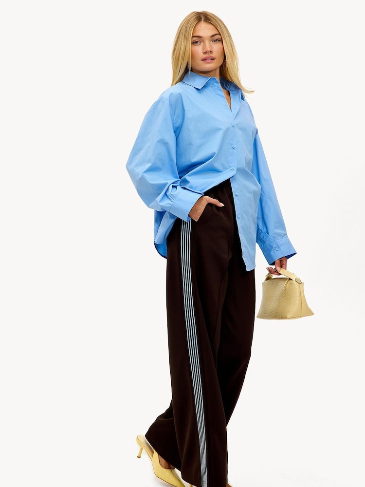 LOAVIES Falling Into Autumn Wide Brown Joggers - Image 1 of 5 LOAVIES Falling Into Autumn Wide Brown Joggers - Image 1 of 5