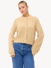 LOAVIES Polar Perfection Pearl Button Brown Cardigan - Image 1 of 5