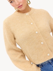 LOAVIES Polar Perfection Pearl Button Brown Cardigan - Image 5 of 5