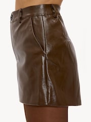 LOAVIES Falling Into Us Leather Look Brown Shorts - Image 4 of 5