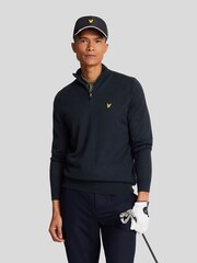 Lyle & Scott Blue Golf Quarter Zip Merino Jumper - Image 1 of 5