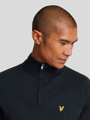 Lyle & Scott Blue Golf Quarter Zip Merino Jumper - Image 4 of 5