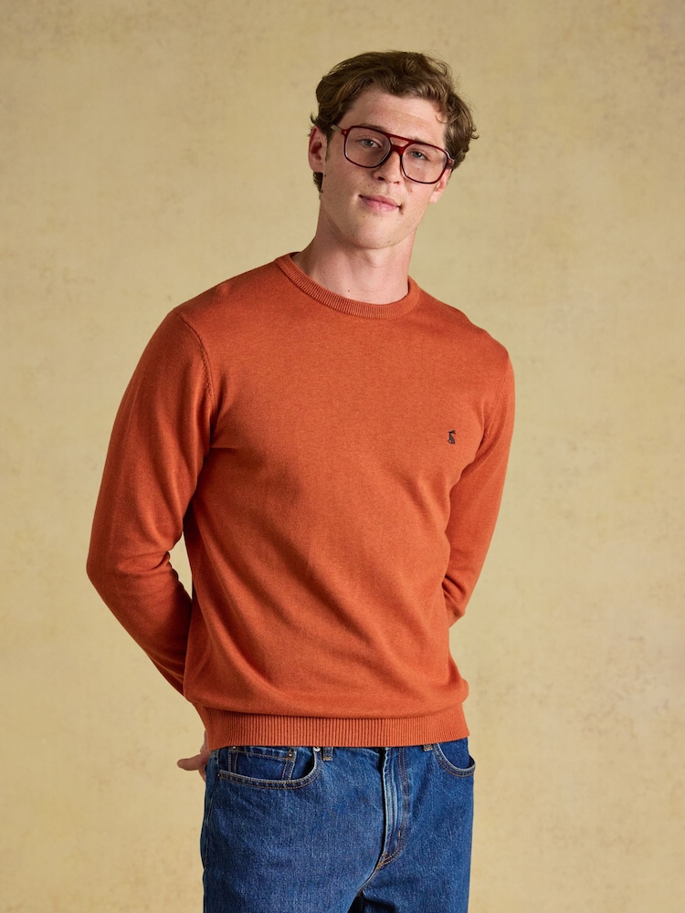 Joules Hillside Orange Crew Neck Jumper - Image 1 of 7