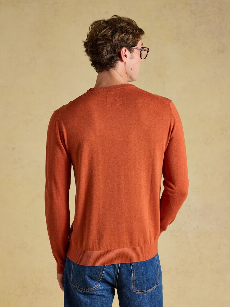 Joules Hillside Orange Crew Neck Jumper - Image 2 of 7