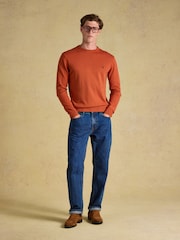 Joules Hillside Orange Crew Neck Jumper - Image 3 of 7