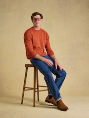 Joules Hillside Orange Crew Neck Jumper - Image 6 of 7