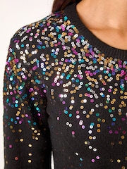 Roman Black Sprinkle Sequin Knit Jumper - Image 6 of 6