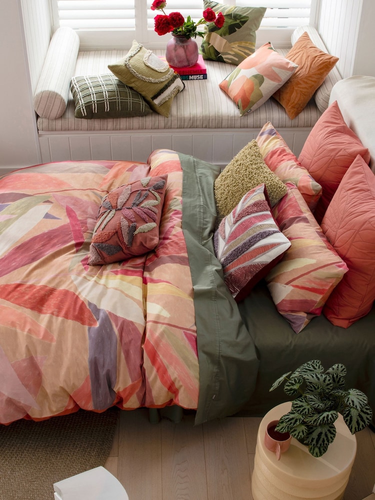 KAS Peach Alberto Cotton Duvet Cover Set - Image 1 of 5