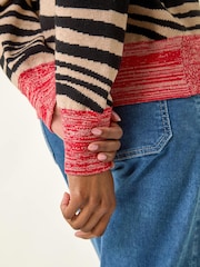 Roman Black Contrast Animal Print Knit Jumper - Image 5 of 5