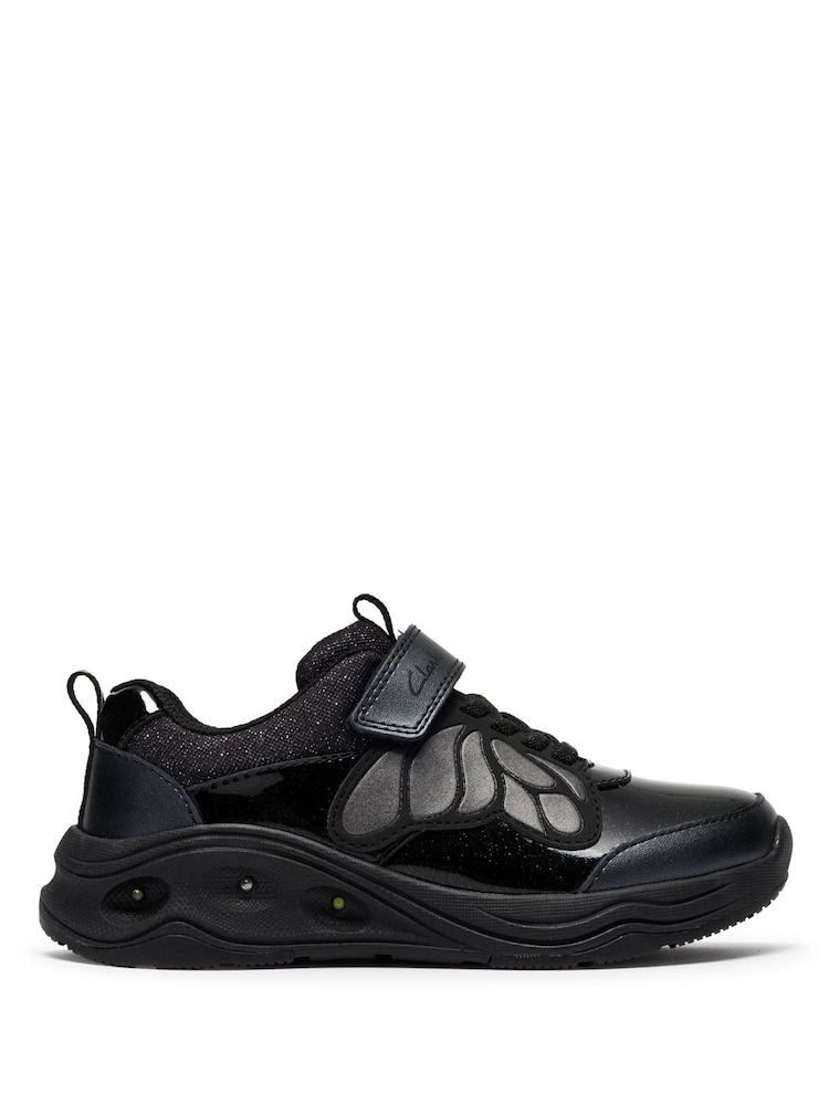 Clarks Black Gleam Fly Trainers - Image 1 of 6