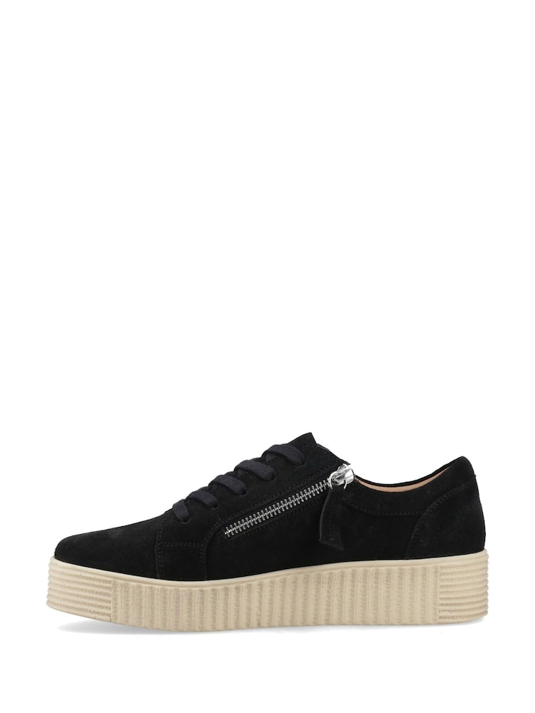 Hush Puppies Black Tara Suede Trainers - Image 2 of 4 Hush Puppies Black Tara Suede Trainers - Image 2 of 4
