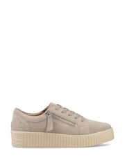 Hush Puppies Cream Tara Suede Trainers - Image 1 of 4