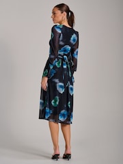 Jolie Moi 長袖 プリント メッシュ ミディドレス - 画像 2 / 6