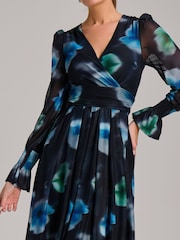 Jolie Moi 長袖 プリント メッシュ ミディドレス - 画像 3 / 6