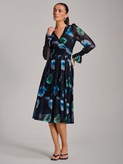 Jolie Moi 長袖 プリント メッシュ ミディドレス - 画像 5 / 6