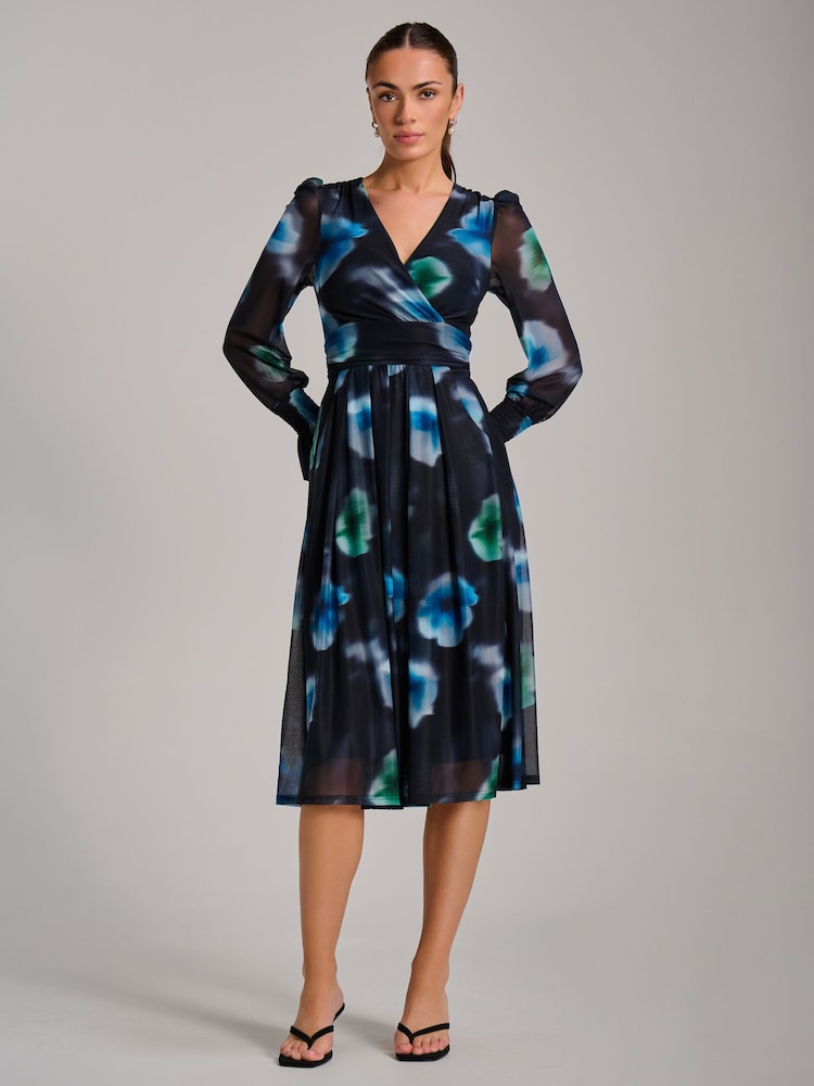 Jolie Moi 長袖 プリント メッシュ ミディドレス - 画像 6 / 6