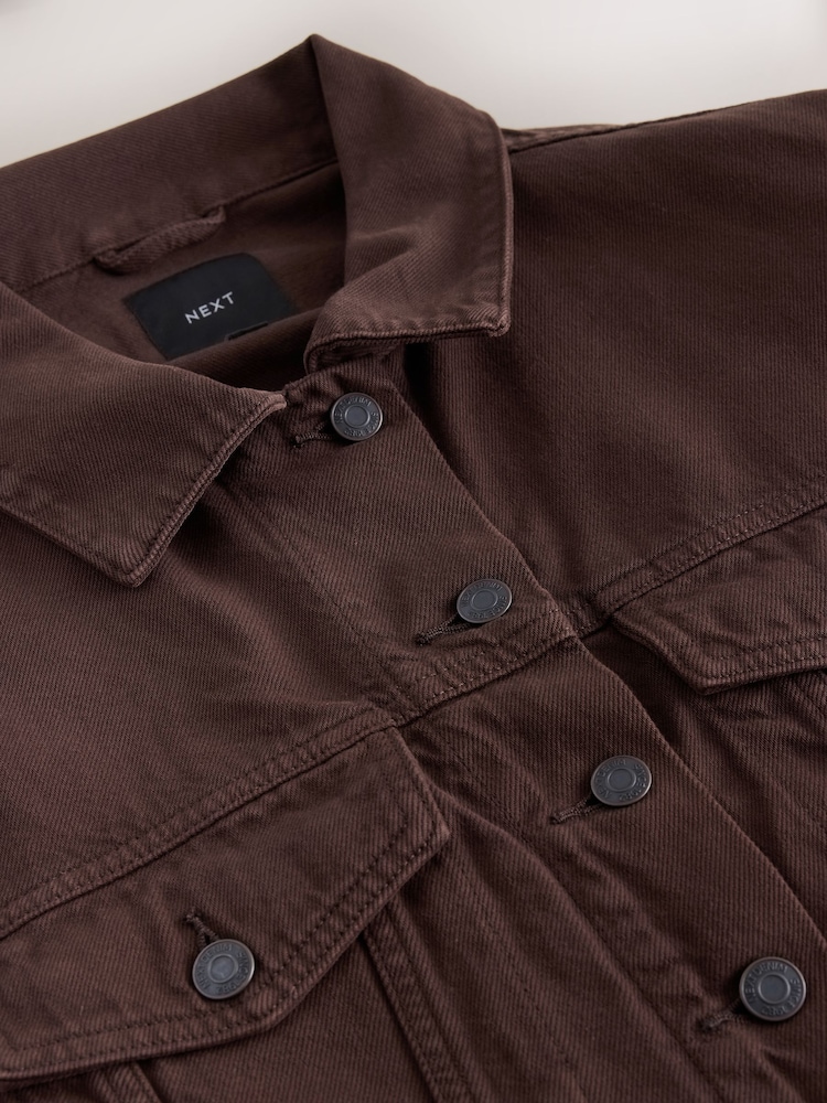 Marrón chocolate - Relaxed Denim Trucker Jacket - Imagen 2 de 3 Marrón chocolate - Relaxed Denim Trucker Jacket - Imagen 2 de 3