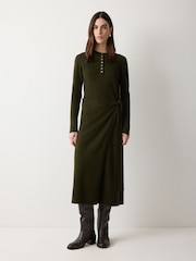 Jigsaw Green Merino Cashmere Tie Dress - Image 2 of 7