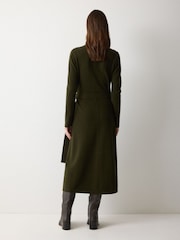 Jigsaw Green Merino Cashmere Tie Dress - Image 5 of 7